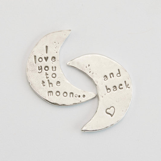 pewter love you to the moon coin, keepsake gifts