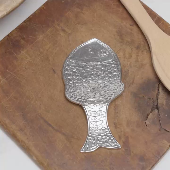 fish pewter spoon rest