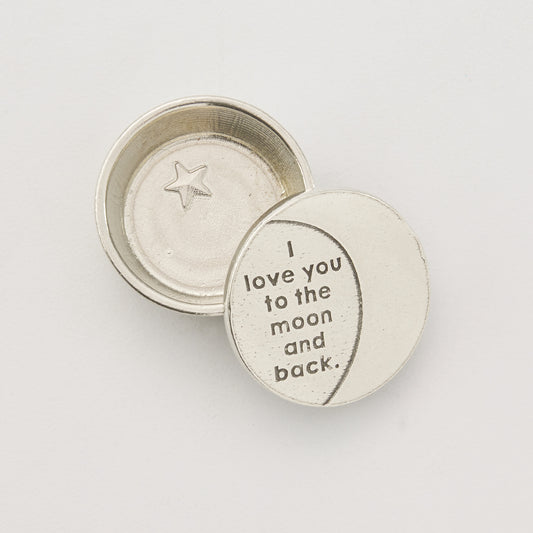 pewter love you to the moon and back tiny box, keepsake gifts