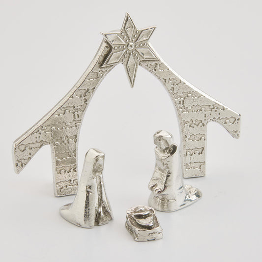 pewter nativity 4 piece set