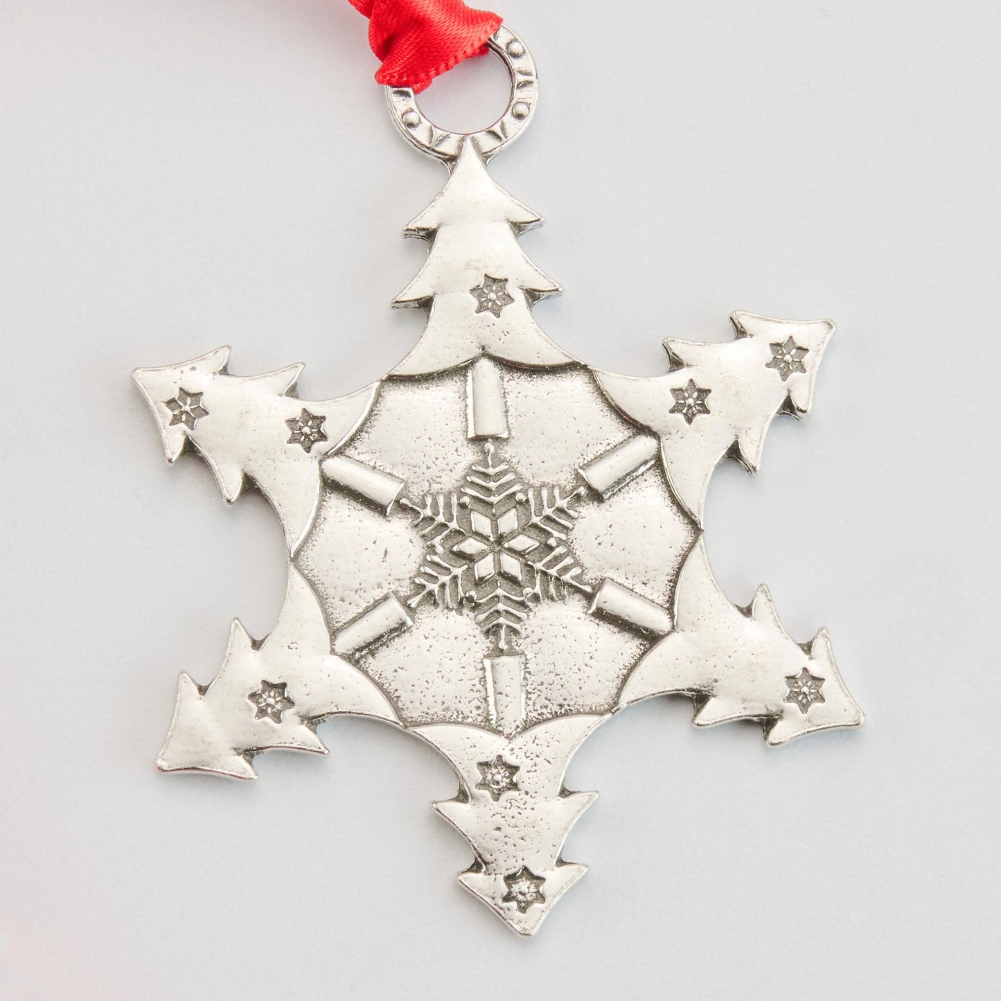 pewter snowflake, snowflake ornaments 