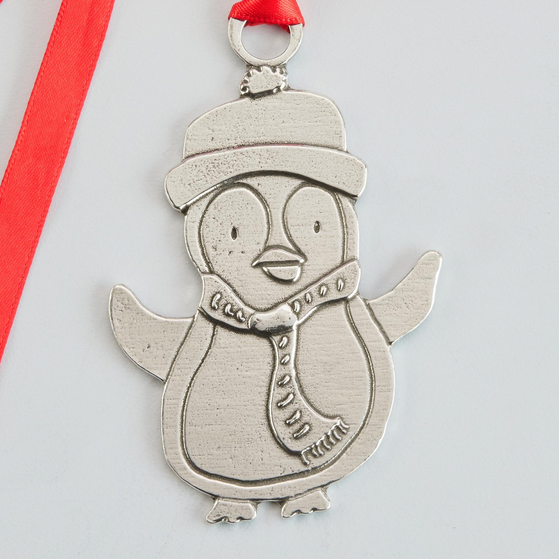 pewter penguin ornament, bird ornaments