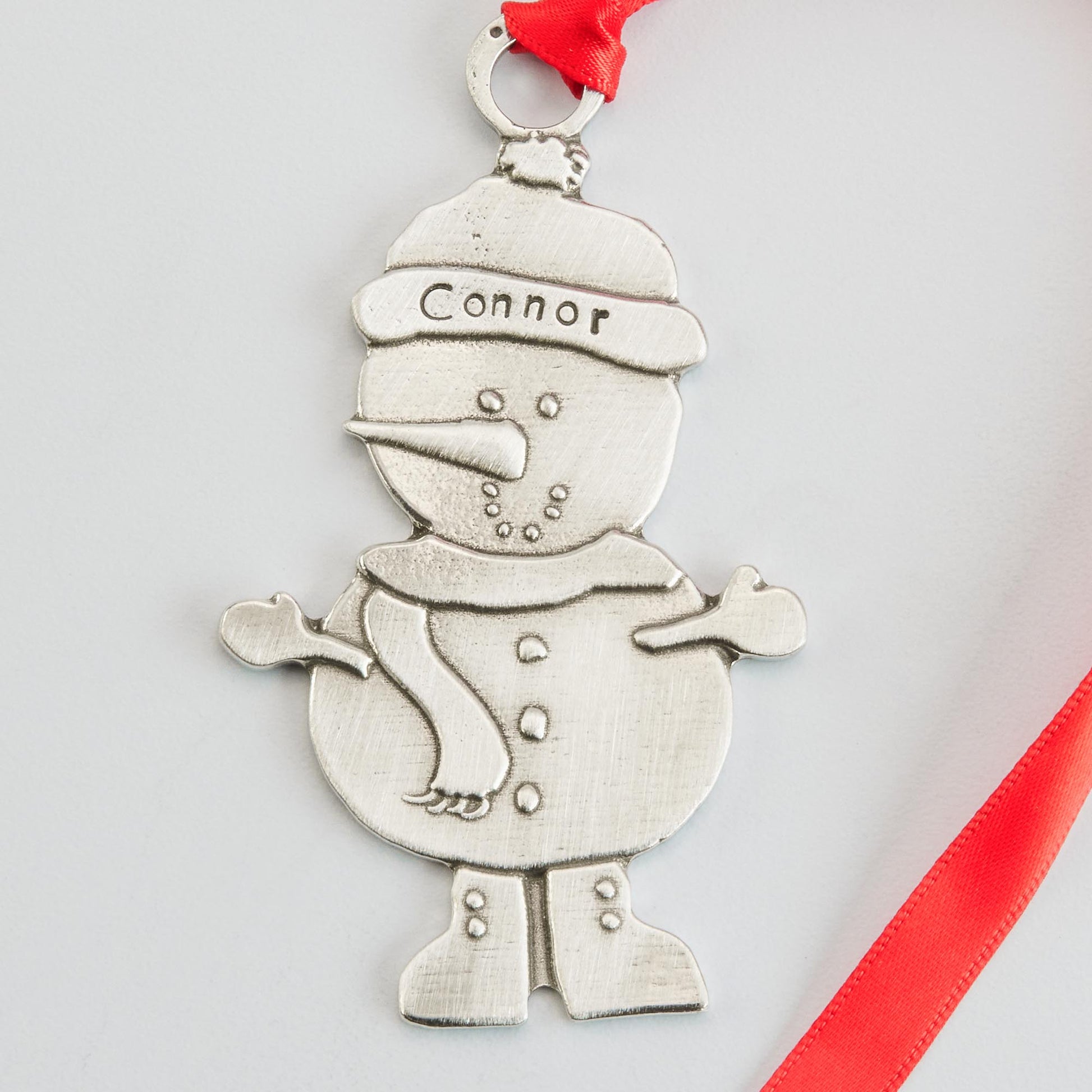 pewter snowman ornament personalized