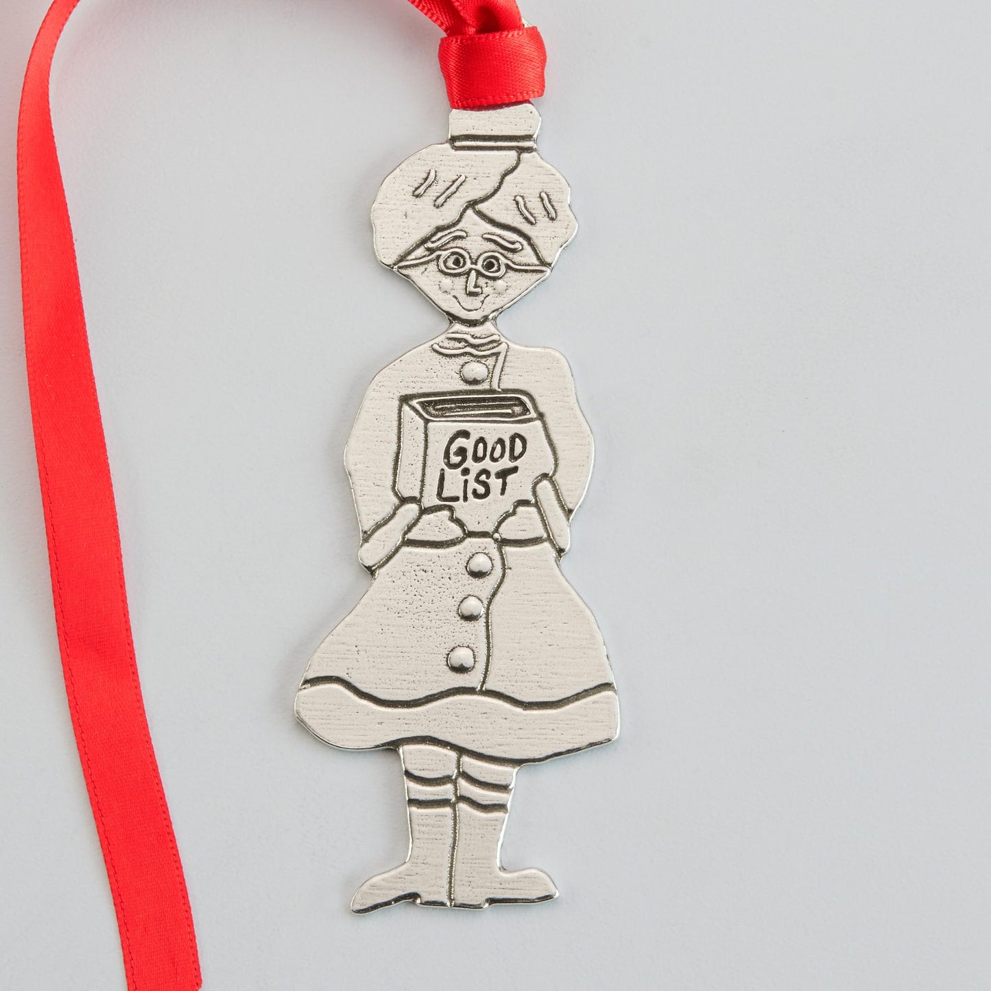 pewter mrs. claus ornament