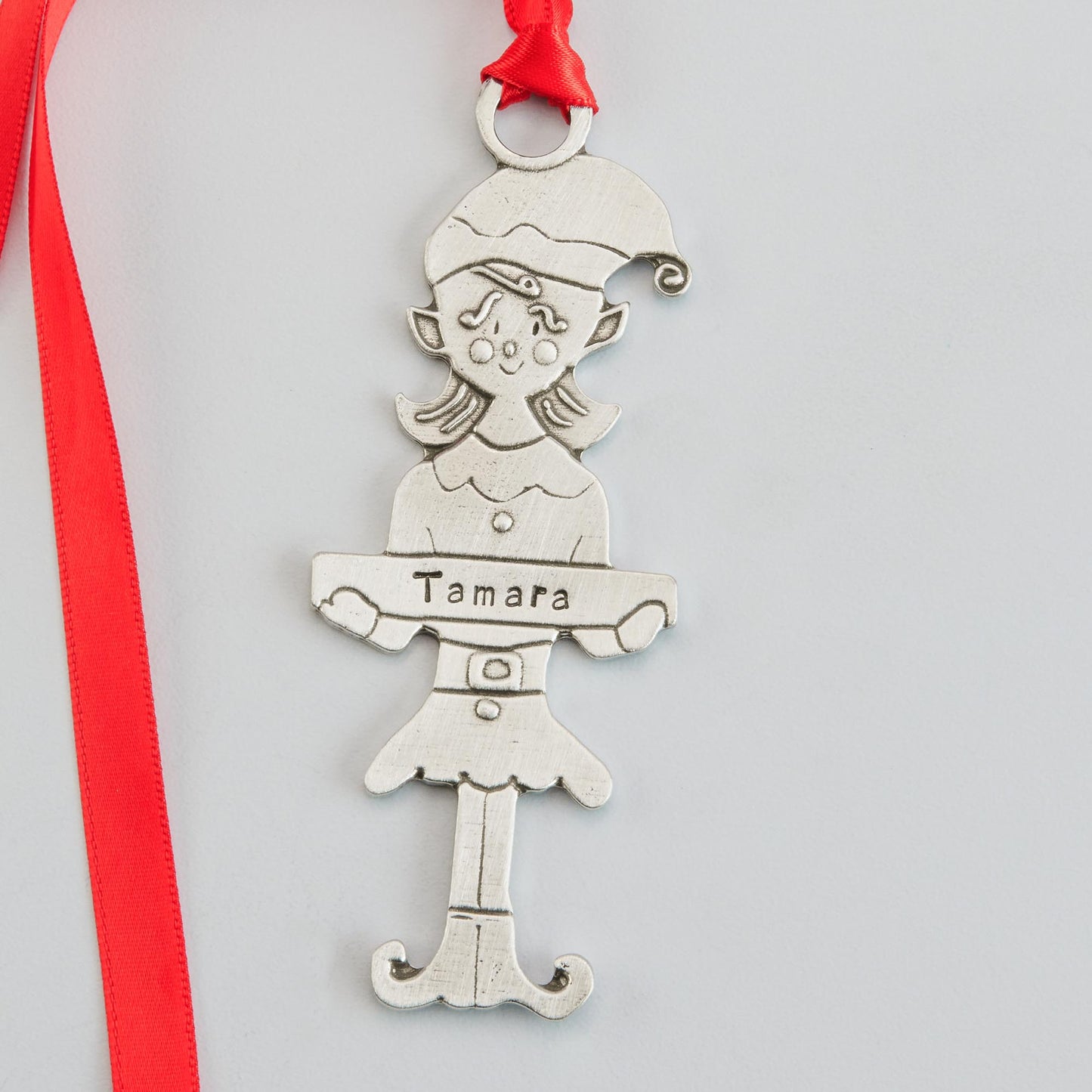 pewter holly the elf ornament personalized