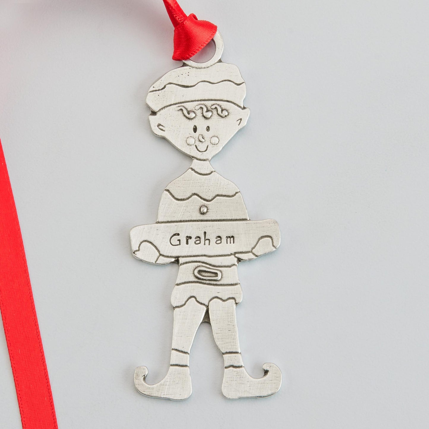 pewter nick the elf ornament personalized