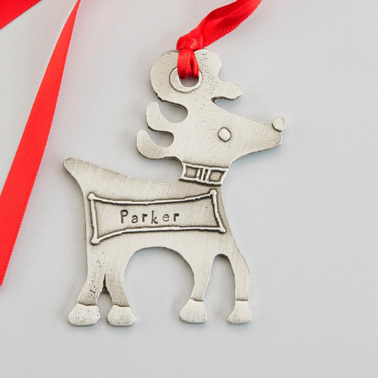 pewter jingles reindeer ornament personalized
