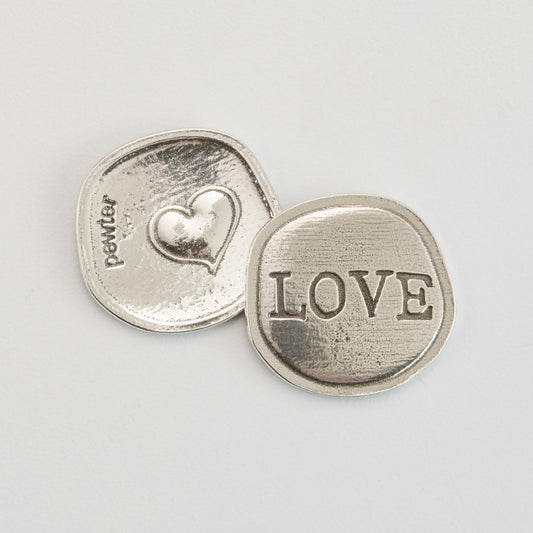 pewter love coin, keepsake gifts