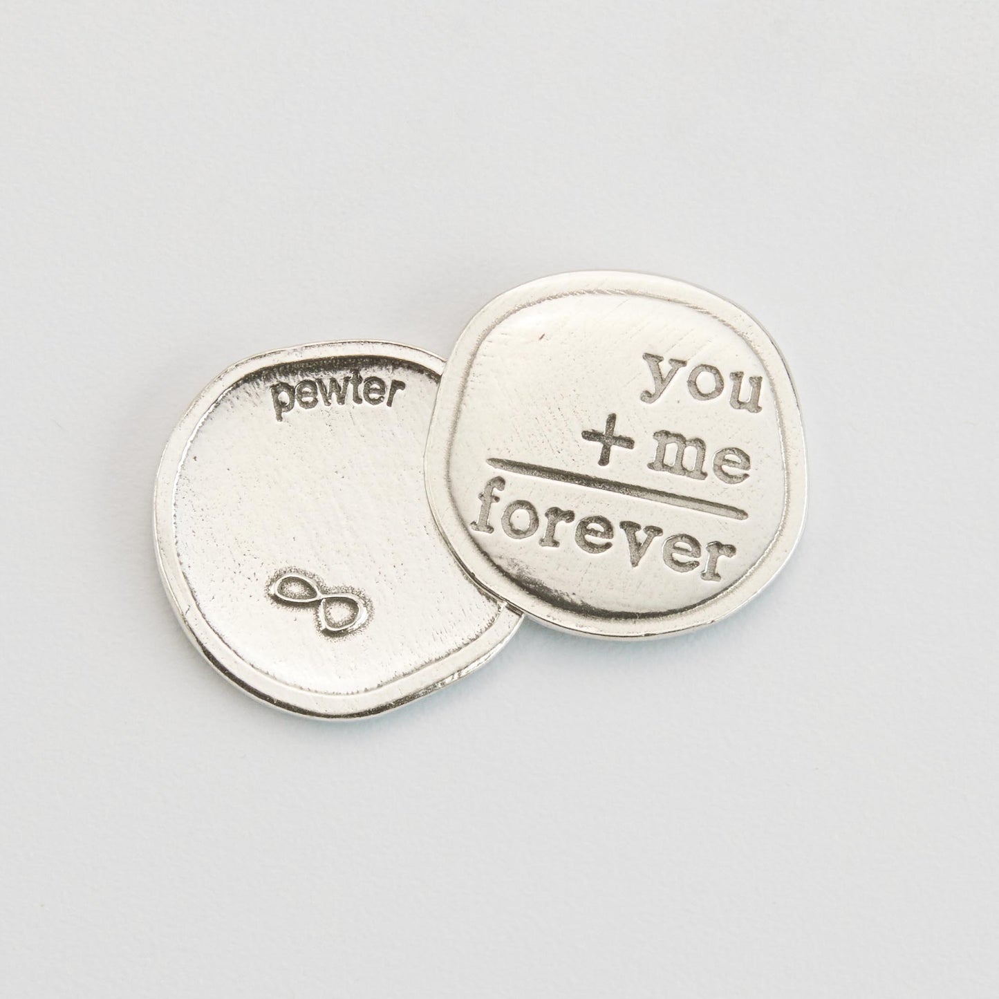 pewter you + me forever coin, keepsake gifts