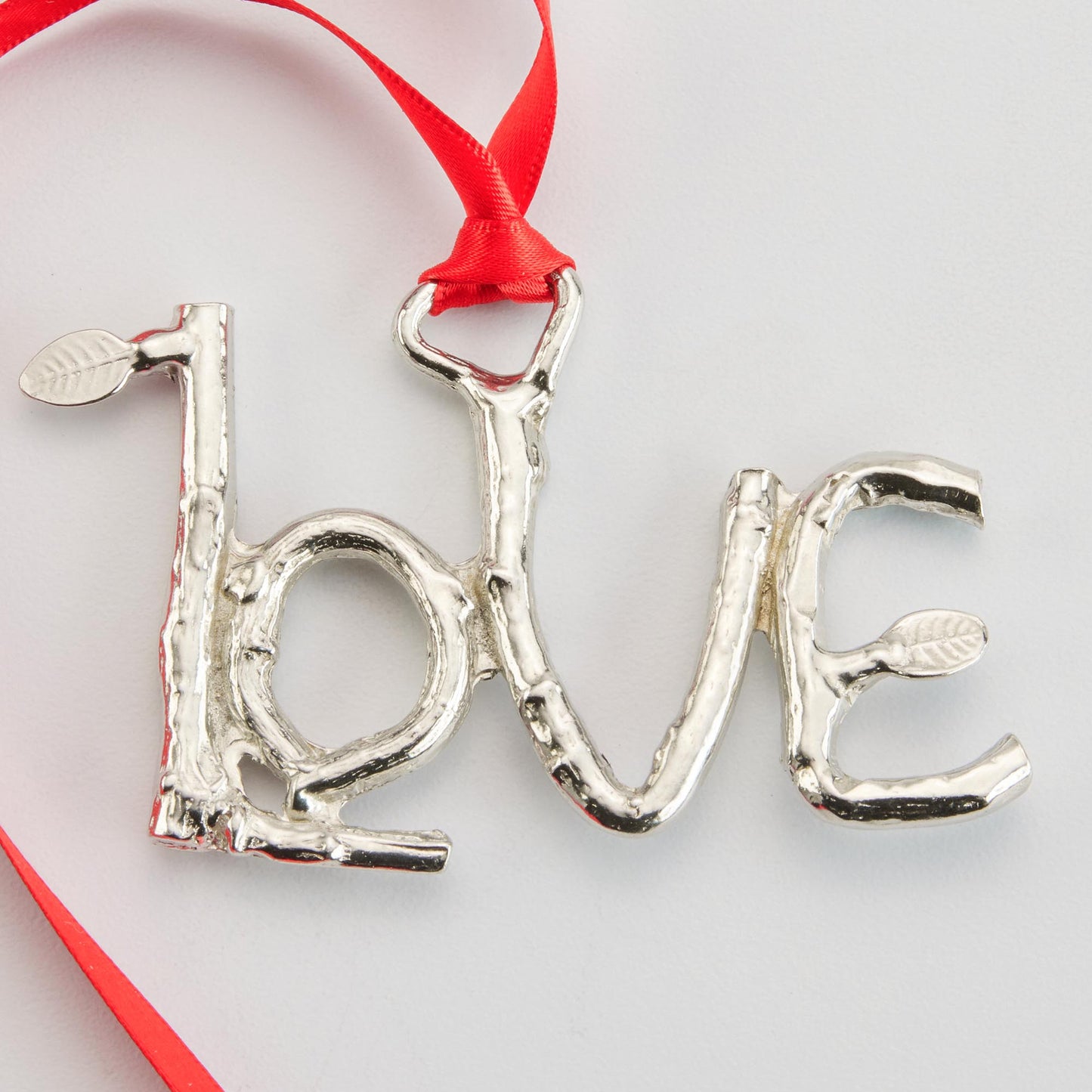 pewter love twig ornament 