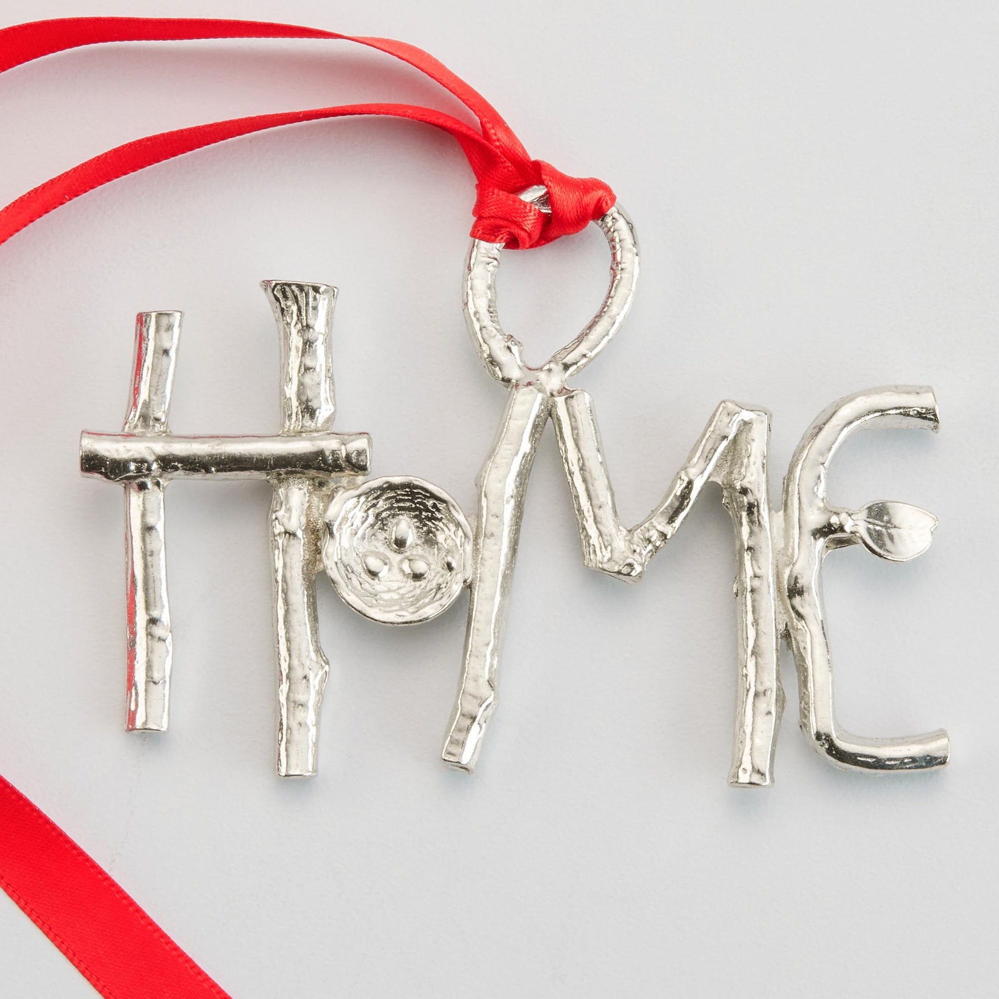 pewter home twig ornament