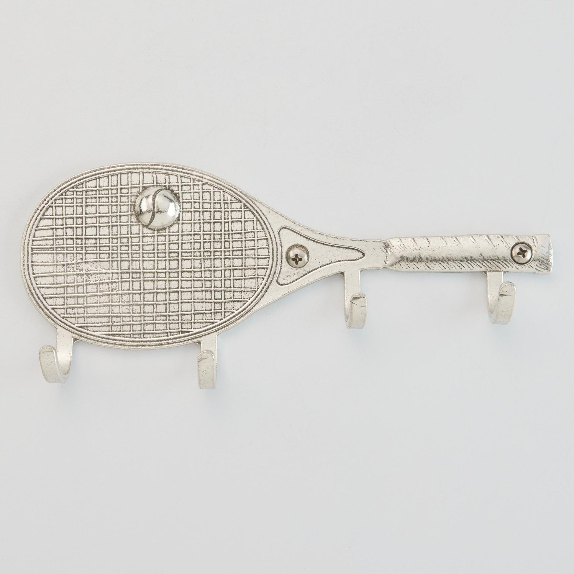 pewter tennis racquet key rack