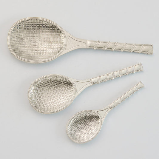 pewter tennis racquet service spoons