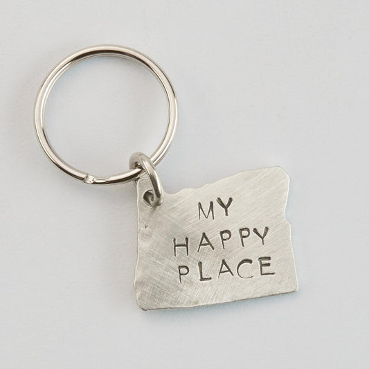 pewter my happy place key chain, keepsake gifts