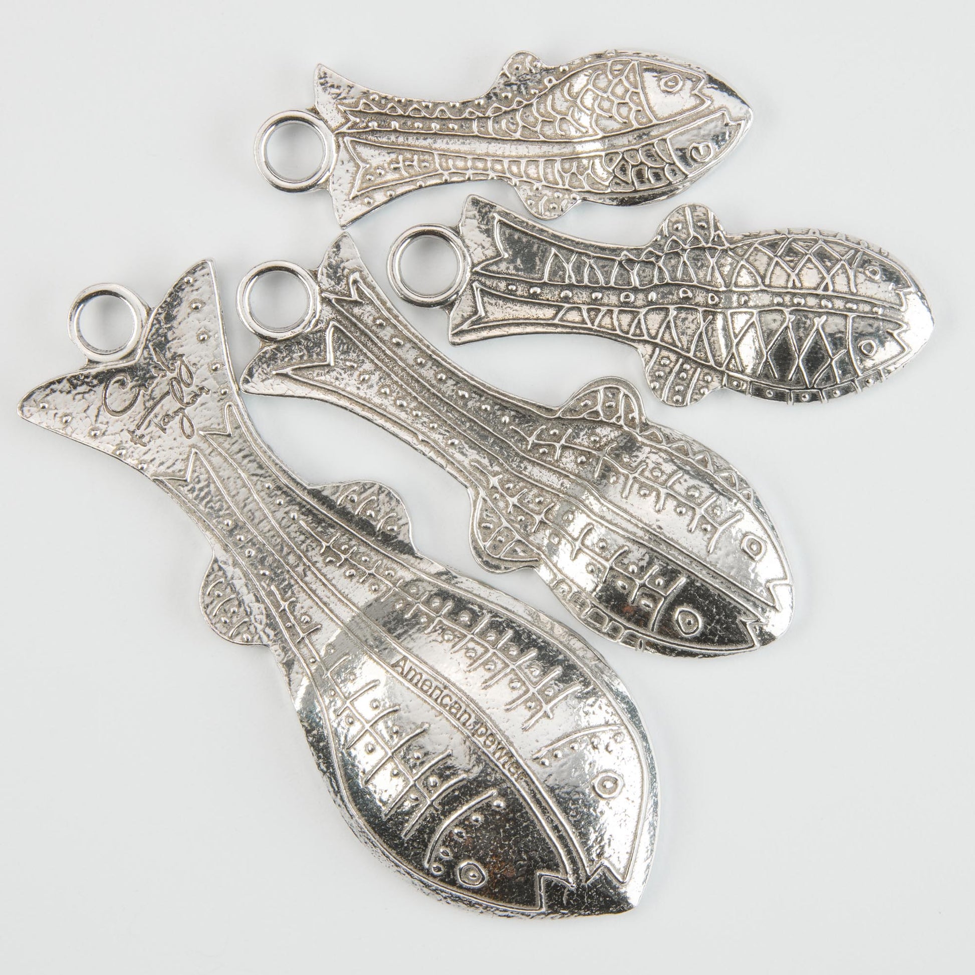 Rare Glass Fish Shaped Set Of Measuring Spoons made in Pescadoro