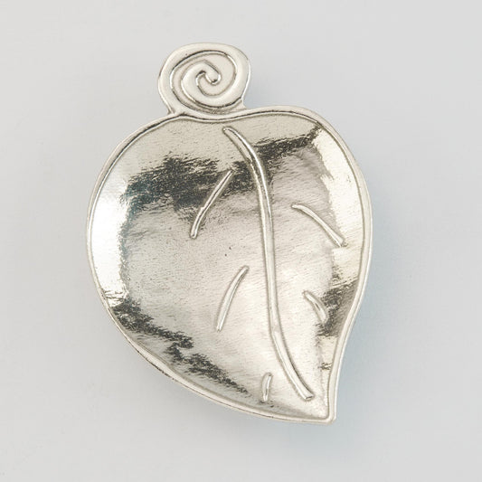 pewter leaf teabag and jewelry holder