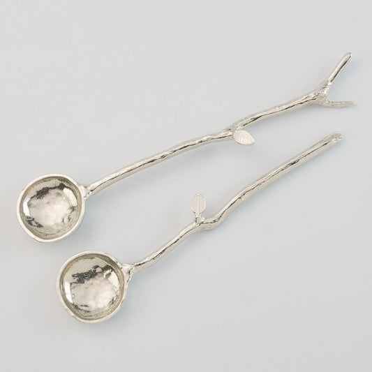 pewter twig condiment spoons